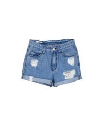 gracegift | 韓國破損捲邊寬版牛仔短褲(パンツ)