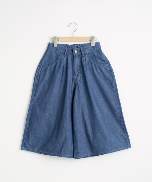 MAJESTIC LEGON（マジェスティックレゴン）の「デニムガウチョパンツ（パンツ・レディース・ブルー/オフ/ネイビー・M(9号)/L(11号)）」の2枚目の写真