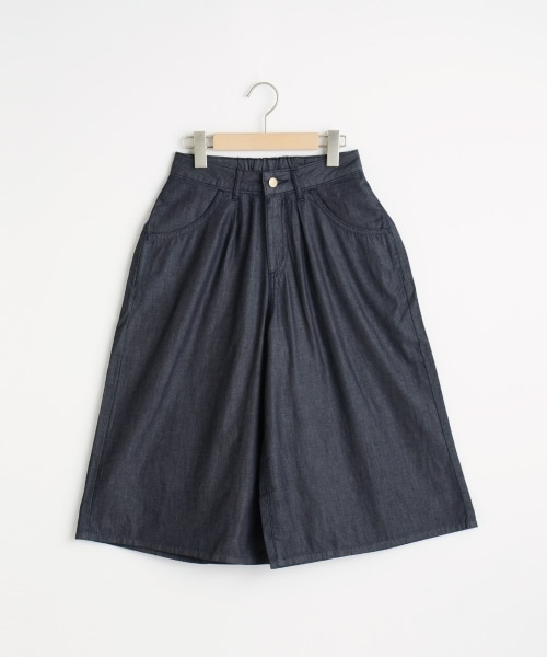 MAJESTIC LEGON（マジェスティックレゴン）の「デニムガウチョパンツ（パンツ・レディース・ブルー/オフ/ネイビー・M(9号)/L(11号)）」の3枚目の写真