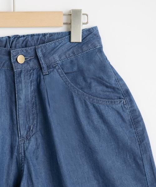 MAJESTIC LEGON（マジェスティックレゴン）の「デニムガウチョパンツ（パンツ・レディース・ブルー/オフ/ネイビー・M(9号)/L(11号)）」の5枚目の写真