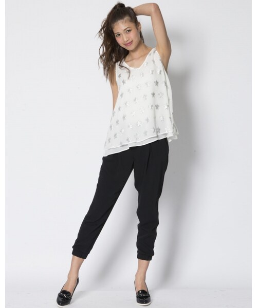 VICKY（ビッキー）の「エステルダブルクロスタックパンツ（パンツ・レディース・ブラック/グレージュ・SS/S/M）」の11枚目の写真