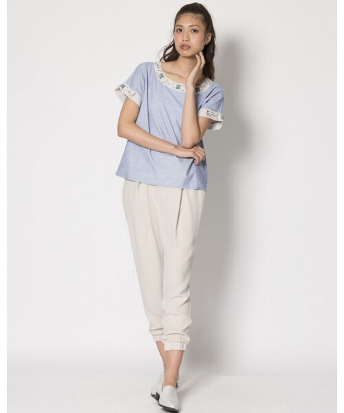 VICKY（ビッキー）の「エステルダブルクロスタックパンツ（パンツ・レディース・ブラック/グレージュ・SS/S/M）」の8枚目の写真