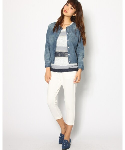 VICKY（ビッキー）の「アクアスーティングジャージカーゴゆるパンツ（パンツ・レディース・ホワイト/ブラック・S/M）」の10枚目の写真