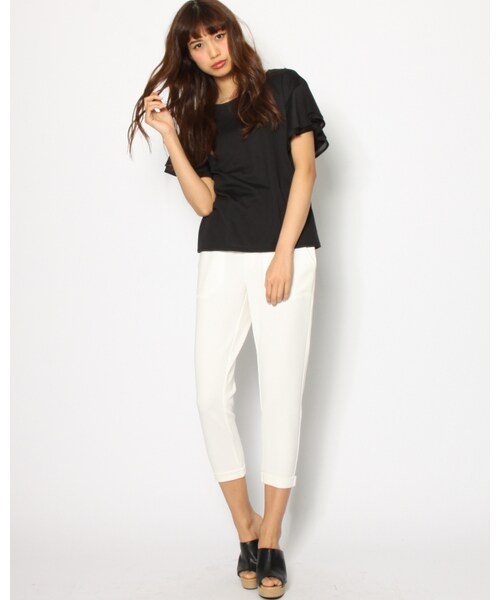 VICKY（ビッキー）の「アクアスーティングジャージカーゴゆるパンツ（パンツ・レディース・ホワイト/ブラック・S/M）」の9枚目の写真