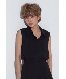 Marjorie | 流水與煙火，隱藏扣後透膚背心(2色)(トップス)