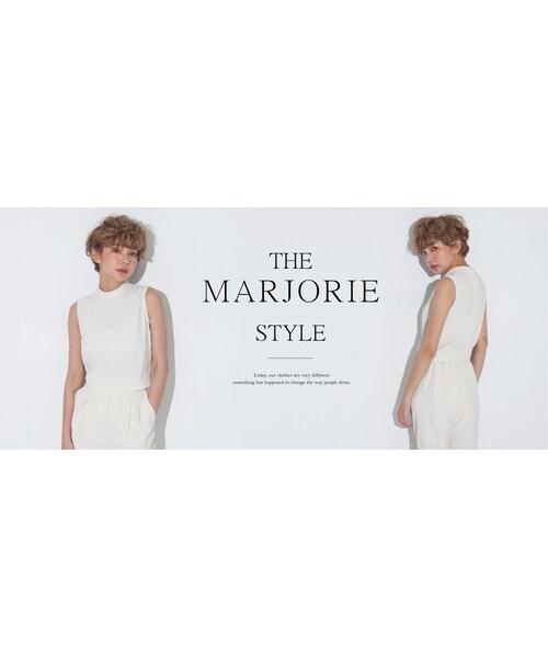 Marjorie(マージョリー)の「緋色懷想,小立領後頸扣修身背心(3色)(トップス・レディース・粉/裸/白・F)」の6枚目の写真