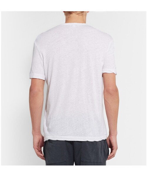 JAMES PERSE（ジェームスパース）の「James Perse Linen and Cotton-Blend Jersey T-Shirt（Tシャツ/カットソー・メンズ・White・1/3/2/4/5）」の4枚目の写真
