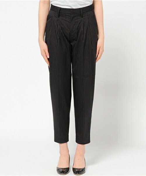 Johnbull Private labo（ジョンブルプライベートラボ）の「カラースラックス（スラックス・レディース・ブラック/ストライプ・X-SMALL/SMALL/MEDIUM）」の4枚目の写真