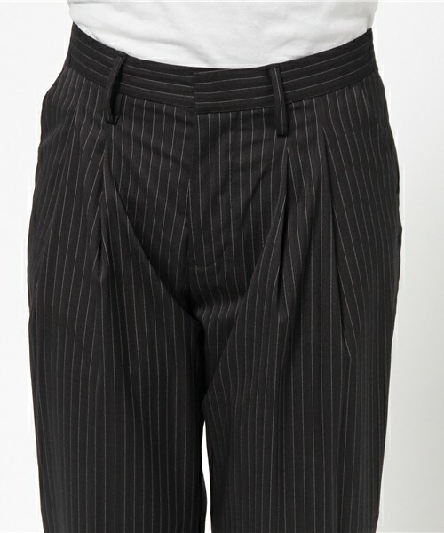 Johnbull Private labo（ジョンブルプライベートラボ）の「カラースラックス（スラックス・レディース・ブラック/ストライプ・X-SMALL/SMALL/MEDIUM）」の7枚目の写真