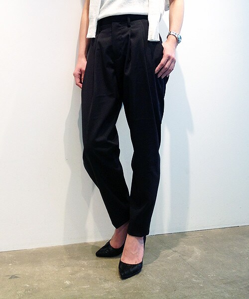 Johnbull Private labo（ジョンブルプライベートラボ）の「カラースラックス（スラックス・レディース・ブラック/ストライプ・X-SMALL/SMALL/MEDIUM）」の3枚目の写真