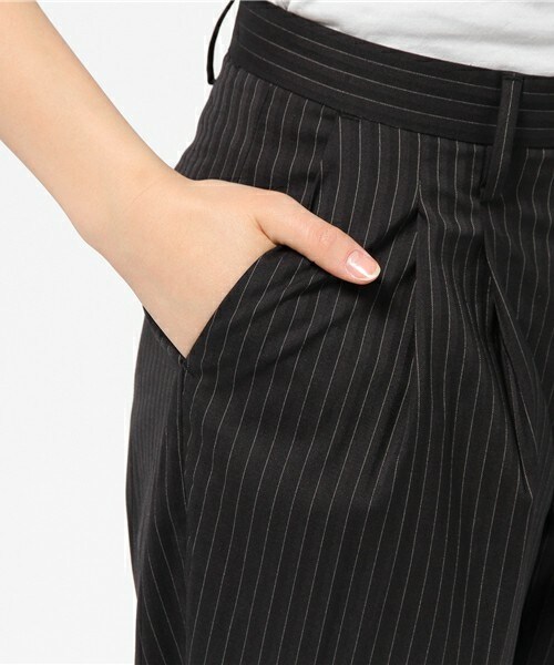 Johnbull Private labo（ジョンブルプライベートラボ）の「カラースラックス（スラックス・レディース・ブラック/ストライプ・X-SMALL/SMALL/MEDIUM）」の9枚目の写真