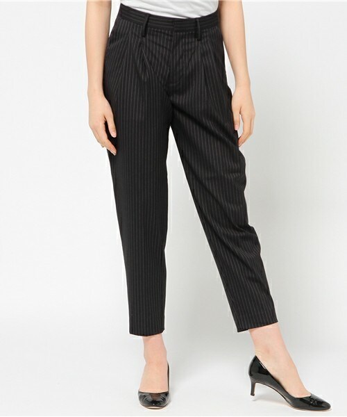 Johnbull Private labo（ジョンブルプライベートラボ）の「カラースラックス（スラックス・レディース・ブラック/ストライプ・X-SMALL/SMALL/MEDIUM）」の2枚目の写真