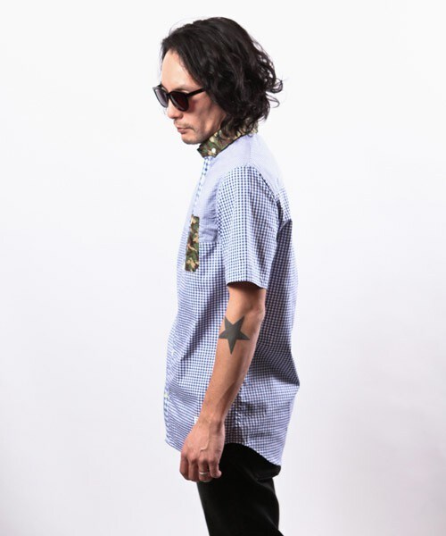 SABLE CLUTCH（セーブルクラッチ）の「リトルB.D カモフラージュカラー ギンガムチェック シャツ（シャツ/ブラウス・メンズ・ブラック/ブルー・S/M/L/XL）」の17枚目の写真