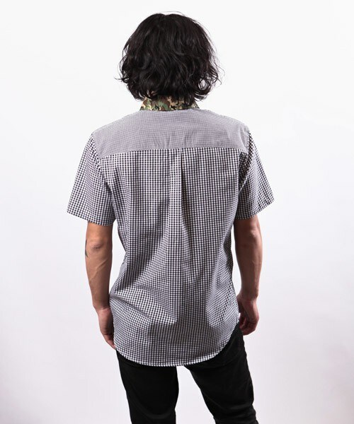 SABLE CLUTCH（セーブルクラッチ）の「リトルB.D カモフラージュカラー ギンガムチェック シャツ（シャツ/ブラウス・メンズ・ブラック/ブルー・S/M/L/XL）」の15枚目の写真