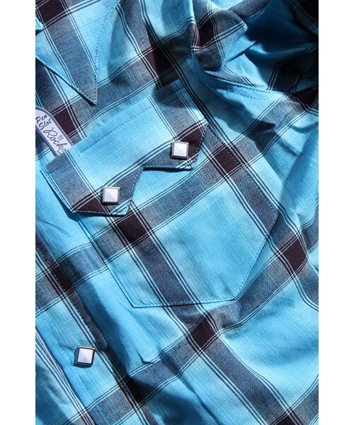 ROCKMOUNT（ロックマウント）の「Shadow Plaid Sawtooth Pocket Cotton Western Shirt（その他・メンズ・ブラック/ブルー・14H/15）」の9枚目の写真