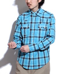 ROCKMOUNT | Shadow Plaid Sawtooth Pocket Cotton Western Shirt(その他)