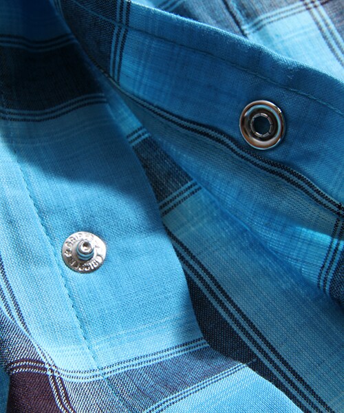 ROCKMOUNT（ロックマウント）の「Shadow Plaid Sawtooth Pocket Cotton Western Shirt（その他・メンズ・ブラック/ブルー・14H/15）」の12枚目の写真