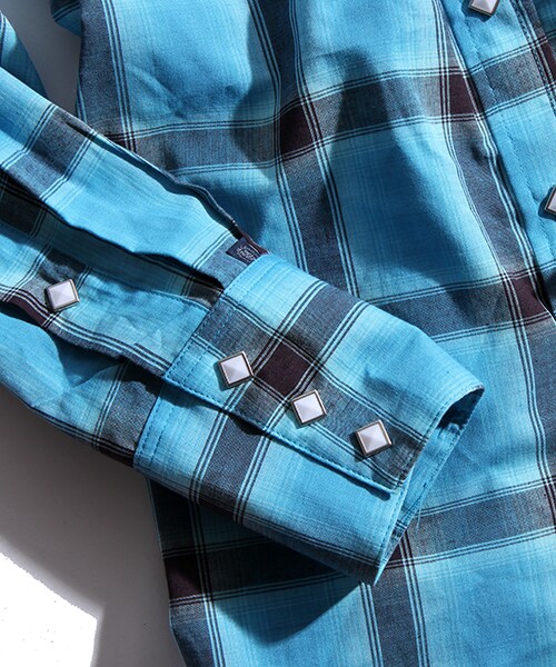 ROCKMOUNT（ロックマウント）の「Shadow Plaid Sawtooth Pocket Cotton Western Shirt（その他・メンズ・ブラック/ブルー・14H/15）」の13枚目の写真