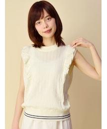 w closet | ケーブル編みフリルベスト(トップス)