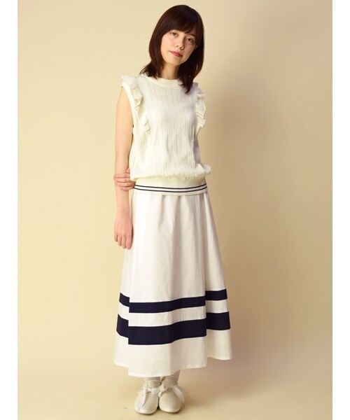 w closet（ダブルクローゼット）の「ケーブル編みフリルベスト（トップス・レディース・ホワイト/グレー/ネイビー・FREE）」の11枚目の写真