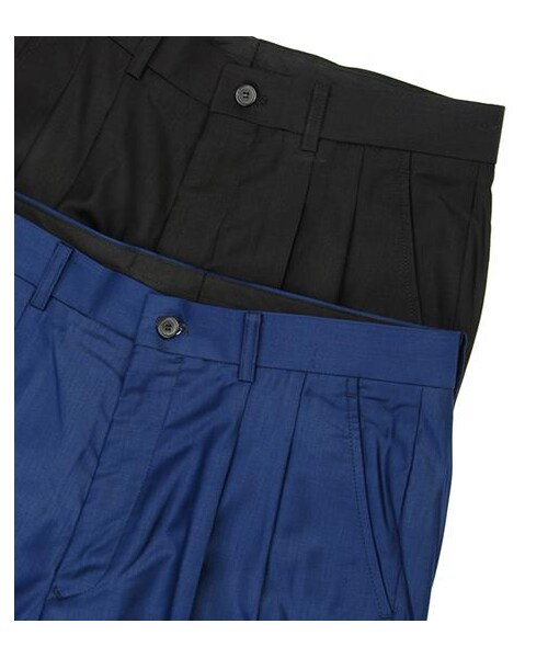 plain-me（プレインミー）の「西裝料鬆身剪裁九分褲（その他・メンズ・深藍/黑・S/M/L）」の2枚目の写真