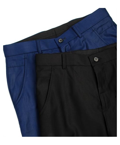 plain-me（プレインミー）の「西裝料合身縮口九分褲（その他・メンズ・深藍/黑・S/M/L）」の2枚目の写真
