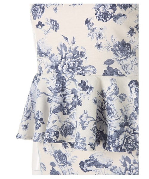 ROYAL PARTY（ロイヤルパーティー）の「フラワープリント ペプラムセットアップ（その他・レディース・ブルー/オフホワイト系・F）」の8枚目の写真