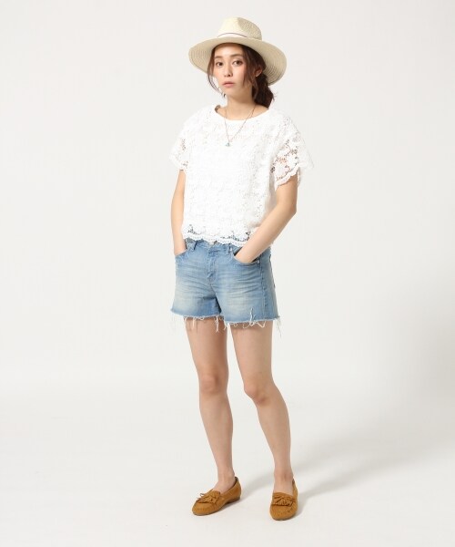 LOWRYS FARM（ローリーズファーム）の「ＢＡＳＩＣデニムショーツ（パンツ・レディース・オフ80/USED85・Ｍ/Ｌ）」の3枚目の写真