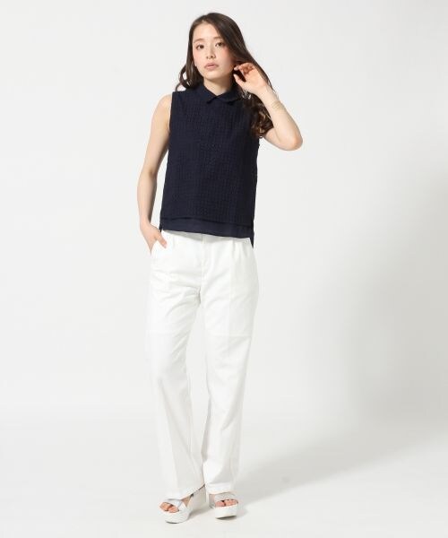 LOWRYS FARM（ローリーズファーム）の「ＴＲワイドタックパンツ（パンツ・レディース・オフ05/ベージュ52/グリーン78・Ｍ/Ｌ）」の4枚目の写真