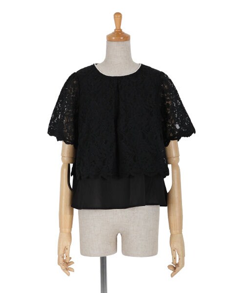 an another angelus（アンアナザーアンジェラス）の「レース重ねフレアー袖ノーカラープルオーバーブラウス/an another angelus（シャツ/ブラウス・レディース・その他）」の2枚目の写真