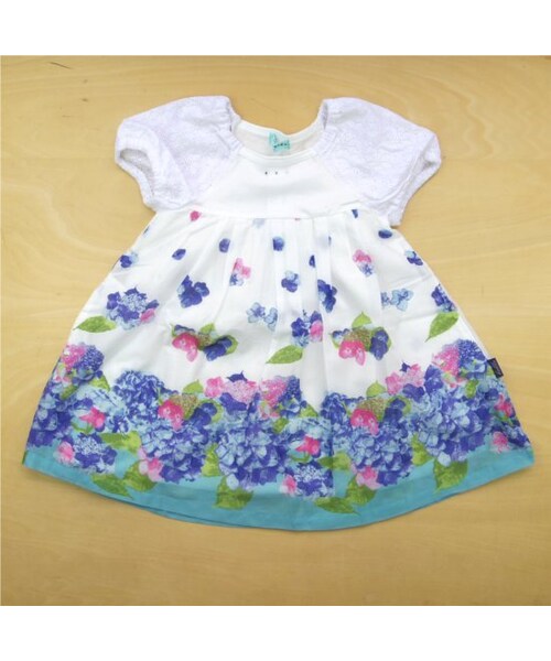 HAKKA KIDS（ハッカキッズ）の「ローンアジサイプリントワンピース（ワンピース/ドレス・キッズ・レッド/ブルー・100/110/120/130）」の3枚目の写真