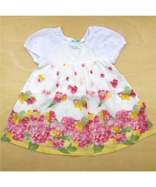 HAKKA KIDS（ハッカキッズ）の「ローンアジサイプリントワンピース（ワンピース/ドレス・キッズ・レッド/ブルー・100/110/120/130）」の2枚目の写真