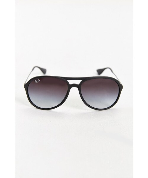 Ray-Ban（レイバン）の「Ray-Ban Matte Rubber Aviator Sunglasses（サングラス・メンズ・BLACK・ONE SIZE）」の4枚目の写真