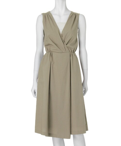 MERCURYDUO（マーキュリーデュオ）の「【LUX】 タイプライターカシュクールワンピース（ワンピース/ドレス・レディース・オフホワイト/カーキ・F）」の2枚目の写真