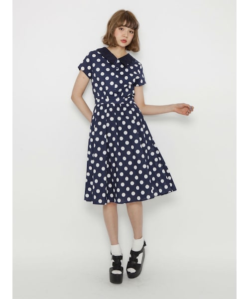Merry Jenny メリージェニー の スカラップカラードットワンピース ワンピース ドレス Wear