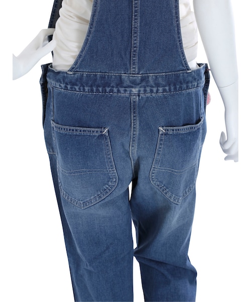 merry jenny(メリージェニー)の「【Lee】テーパードオーバーオールLL1154(オールインワン・サロペット・レディース・ホワイト/ブルー)」の7枚目の写真