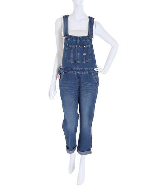 merry jenny(メリージェニー)の「【Lee】テーパードオーバーオールLL1154(オールインワン・サロペット・レディース・ホワイト/ブルー)」の9枚目の写真