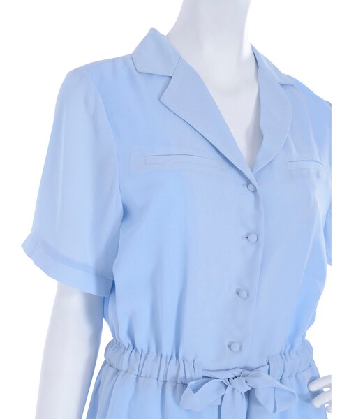 merry jenny（メリージェニー）の「オープンカラーオールインワン（オールインワン・サロペット・レディース・オフホワイト/ブラック/アイスブルー）」の12枚目の写真