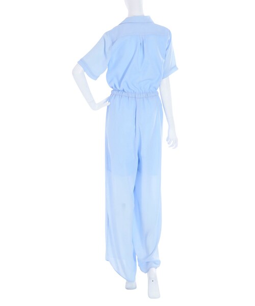 merry jenny（メリージェニー）の「オープンカラーオールインワン（オールインワン・サロペット・レディース・オフホワイト/ブラック/アイスブルー）」の8枚目の写真