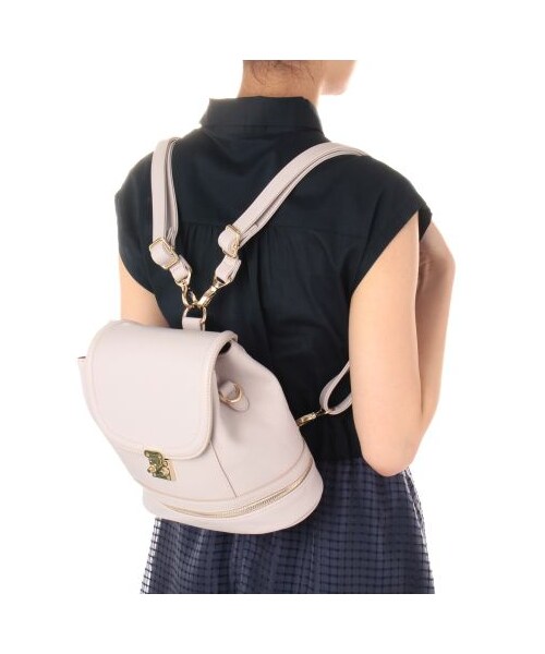 MINIMUM(ミニマム)の「ジップ切り替え2WAYリュックサック(バックパック・リュック・レディース・ピンク系/ブラック・00)」の7枚目の写真