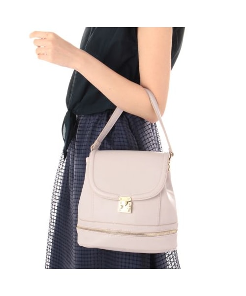 MINIMUM(ミニマム)の「ジップ切り替え2WAYリュックサック(バックパック・リュック・レディース・ピンク系/ブラック・00)」の6枚目の写真