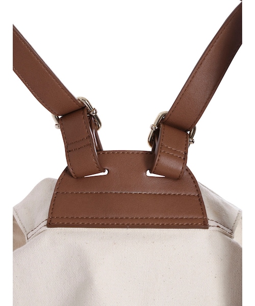 Ungrid（アングリッド）の「キャンバスリュックサック（バッグ・レディース・オフホワイト/カーキ・F）」の8枚目の写真