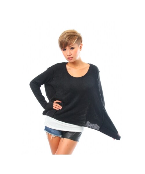 HEAVEN and Earth(ヘブンアンドアース)の「アシメオフショルPO(トップス・レディース・GRY/WIN/BLK・M)」の4枚目の写真