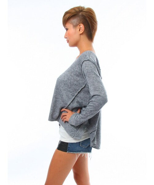 HEAVEN and Earth(ヘブンアンドアース)の「アシメオフショルPO(トップス・レディース・GRY/WIN/BLK・M)」の5枚目の写真