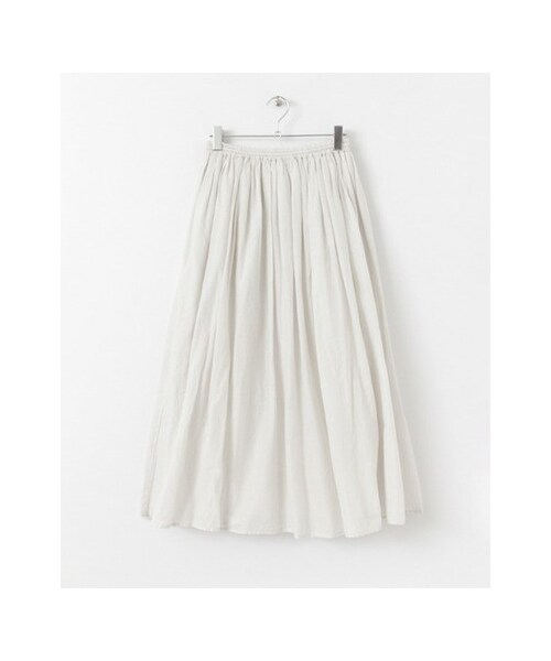 URBAN RESEARCH DOORS(アーバンリサーチドアーズ)の「コットンギャザーロングスカート(スカート・レディース・LIGHT GRAY/BEIGE/GREEN/NAVY・one)」の1枚目の写真