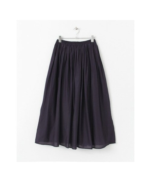 URBAN RESEARCH DOORS(アーバンリサーチドアーズ)の「コットンギャザーロングスカート(スカート・レディース・LIGHT GRAY/BEIGE/GREEN/NAVY・one)」の4枚目の写真