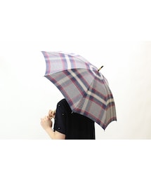 現行 45R フォーティーファイブアール リネン ジップパーカー チェック柄 45R（フォーティファイブアール）の「リネンチェック日傘