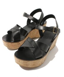 FABIO RUSCONI | 【FABIO RUSCONI】クロスベルトコルクウェッジサンダル　（F32105）(サンダル)