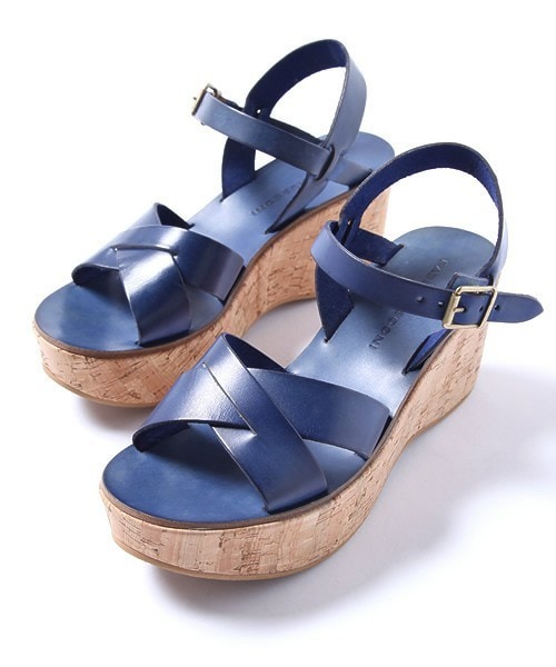 FABIO RUSCONI（ファビオルスコーニ）の「【FABIO RUSCONI】クロスベルトコルクウェッジサンダル　（F32105）（サンダル・レディース・ブラック/ダークブラウン/ブルー/オレンジ・35/36/37/38）」の4枚目の写真