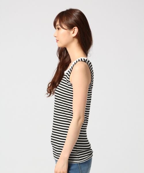 GLOBAL WORK（グローバルワーク）の「【涼感/吸水加工】Cファインタンクトップ（トップス・レディース・ホワイト05/ブラック09/ボーダー10/グレー15・Ｓ/Ｍ/Ｌ）」の5枚目の写真